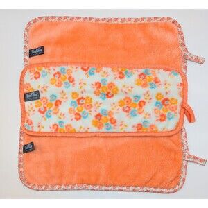 Set Of 3 Fresh Face Makeup Remover Towels Coral Orange Floral Campenelli